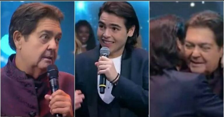 Faustão faz ‘pergunta íntima’ ao filho ao vivo, deixa ele constrangido e climão toma conta