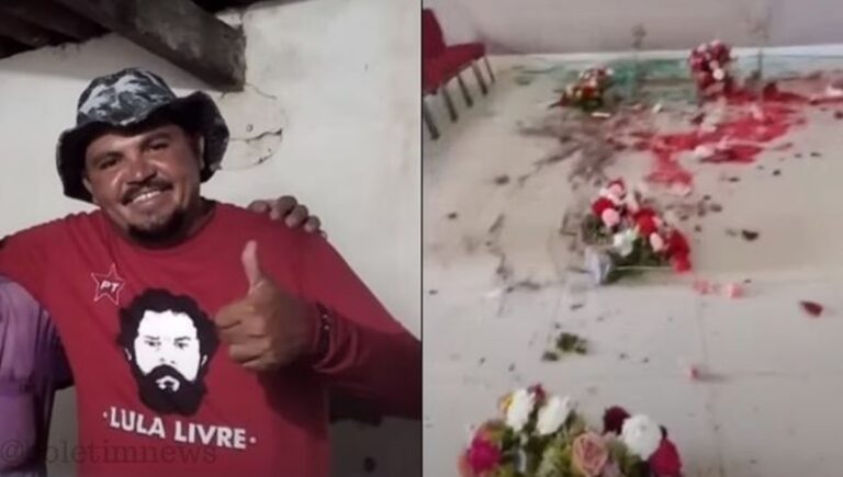 Vídeo: Homem militante do PT invade templo da Assembleia de Deus e destrói tudo