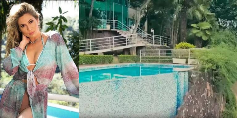 Lívia Andrade, agora da Globo, reside em mansão cercada por floresta com piscina absurda e cara de hotel; fotos