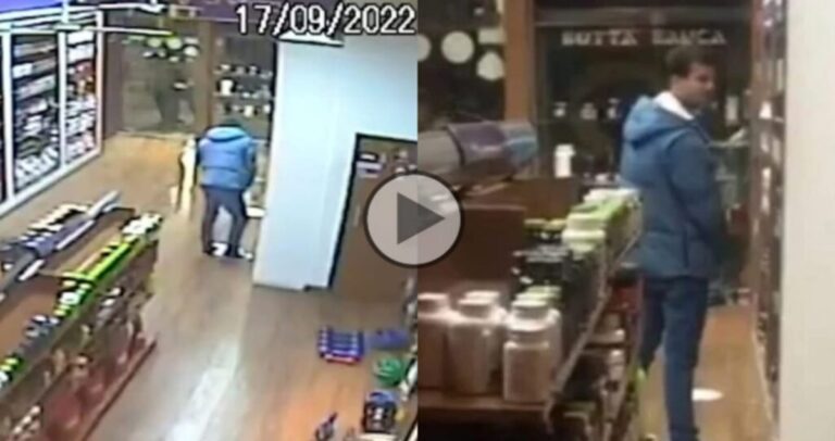 Vídeo: Junto de amigos, homem entra em loja, faz xixi em prateleira e debocha da situação; ‘medo do grupo’
