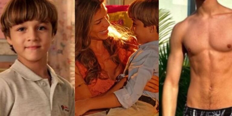 Filho de Grazi Massafera em Flor do Caribe cresceu, se tornou um belo rapaz e está com um corpo de tirar o fôlego