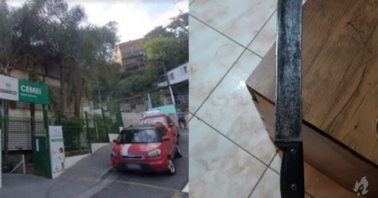 Homem invade creche com facão, é contido por “tio da van” e vai preso