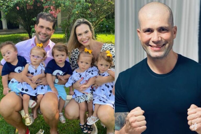 Pai de quíntuplos morre de câncer e viúva desabafa: “Prometo ficar bem para cuidar de todos os nossos filhos”