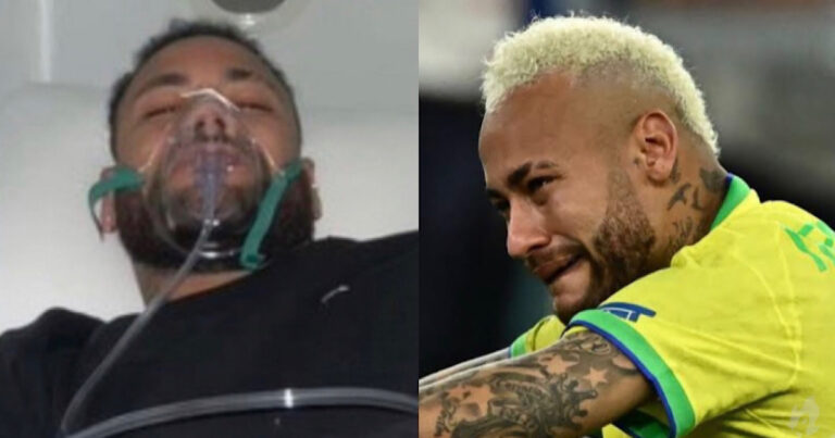 Neymar surge com máscara de oxigênio após passar por delicada cirurgia