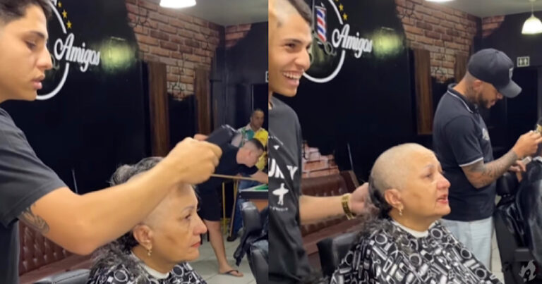 Vídeo: Barbeiro emociona a web ao raspar a cabeça em apoio a mãe que está com câncer