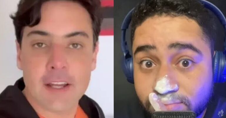 Humorista bahiano zomba de Bruno de Luca com nariz sujo de pó branco