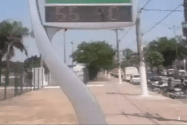 Moradores se espantam e registram termômetro marcado 55ºC em Corumbá