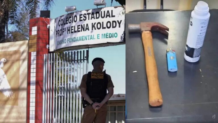 Adolescente é apreendido após atacar 2 colegas com martelo em escola