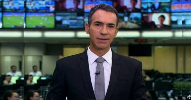 César Tralli brinca após elogio de Alcione e diz: a Marrom está de olho
