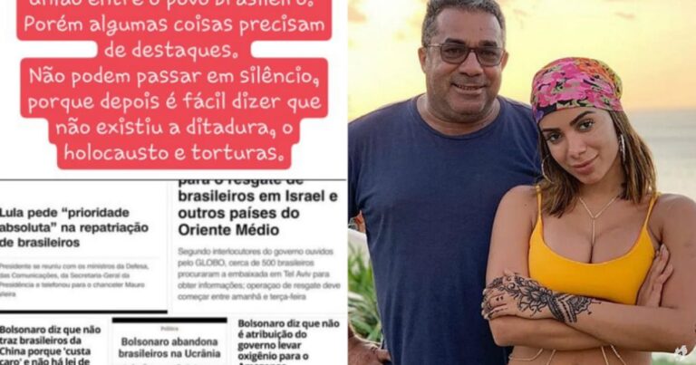 Pai de Anitta compara Lula e Bolsonaro em post