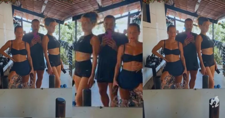 De férias em Noronha, Mariana Goldfarb e Bruna Griphao treinam juntas