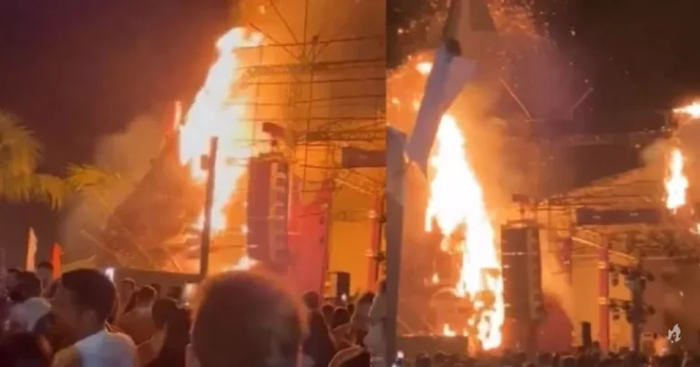 Boate pega fogo em Maceió com várias pessoas após fogos de artifícios – vídeo