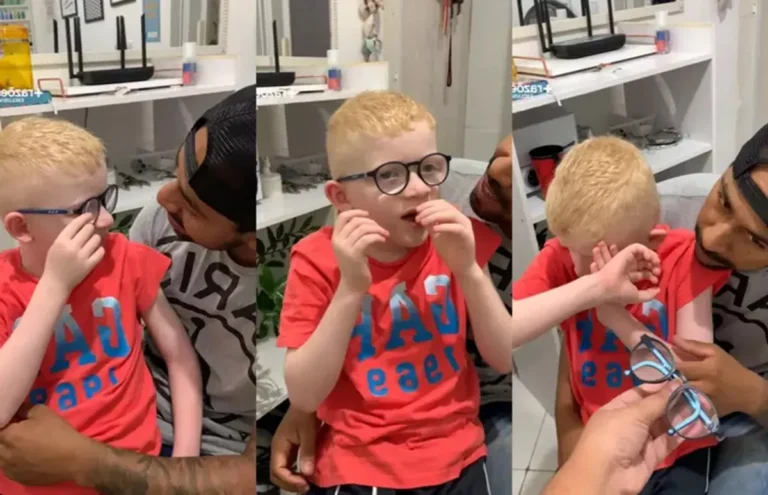 Vídeo: Menino com albinismo ocular ganha óculos e viraliza com reação