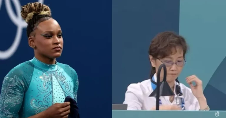 Árbitra de nota polêmica para Rebeca tira foto com medalha chinesa