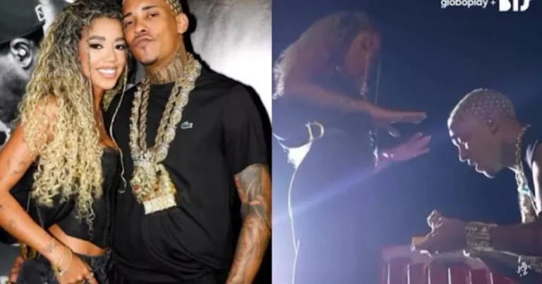 MC Poze do Rodo emociona ao pedir influenciadora em casamento durante show no Rock in Rio