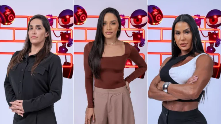 BBB25: Dani Hypolito, Eva e Gracyanne Barbosa formam o Paredão desta semana