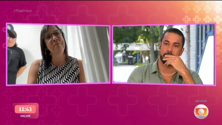 Maike chora em papo com a mãe no Mais Você e ela diz: ‘Não vou deixar de puxar sua orelha’