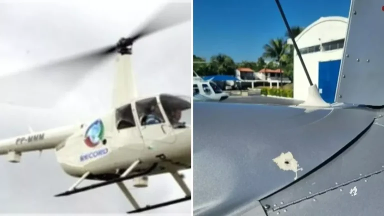 Helicóptero da Record é metralhado com mais de 200 tiros em pleno voo no Rio!