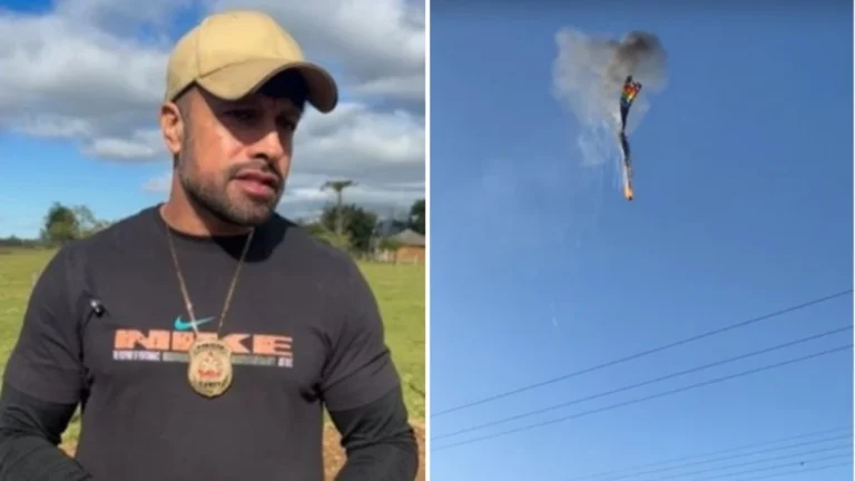 Maçarico em cesto deu início a fogo em balão que caiu em SC, afirma piloto sobrevivente à polícia