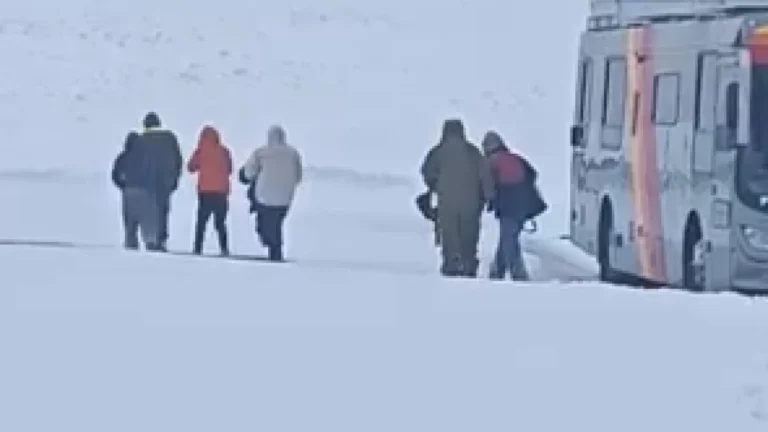 Forte nevasca deixa van com turistas brasileiros presa em rodovia no Chile