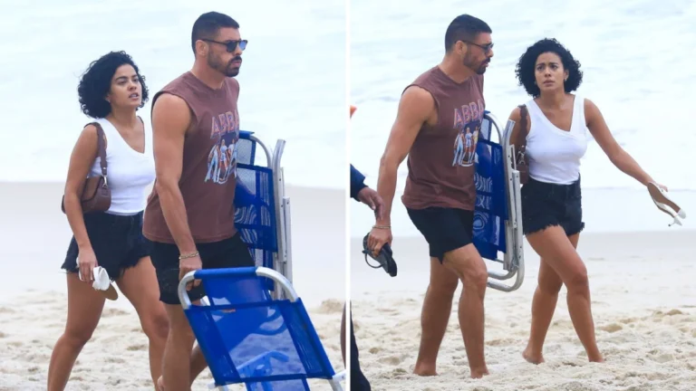 Paparazzo flagra Cauã Reymond e Bella Campos em gravação de “Vale Tudo”
