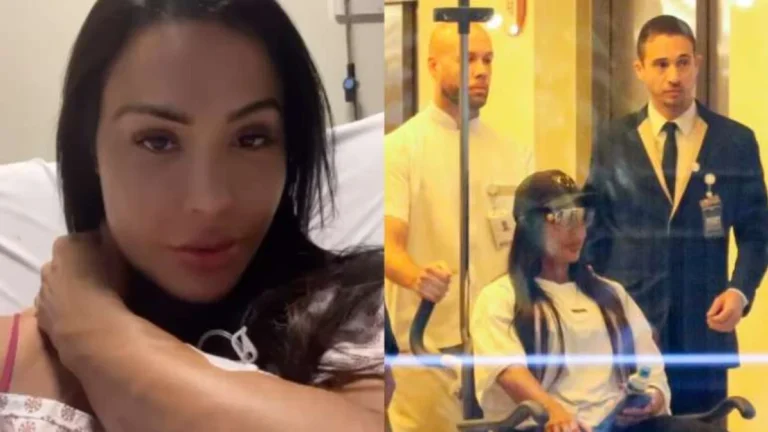 Gracyanne Barbosa deixa hospital de cadeira de rodas após acidente; veja as fotos
