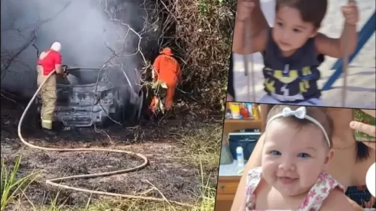Crianças morrem carbonizados após carro sair da pista e pegar fogo em RO