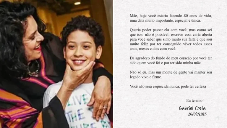 Filho de Gal Costa faz carta comovente no dia que a cantora completaria 80 anos