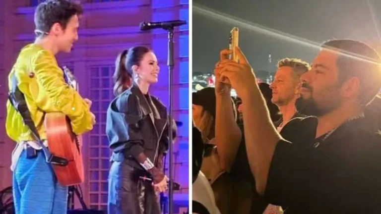 Ex-marido e atual namorado assistem juntos ao show de Sandy no The Town; veja
