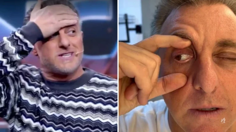 Luciano Huck tem o olho atingido por objeto no Domingão e faz desabafo: ‘Só com um’