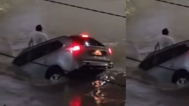 Vídeo: Motorista é arrastado por enxurrada após temporal na Bahia