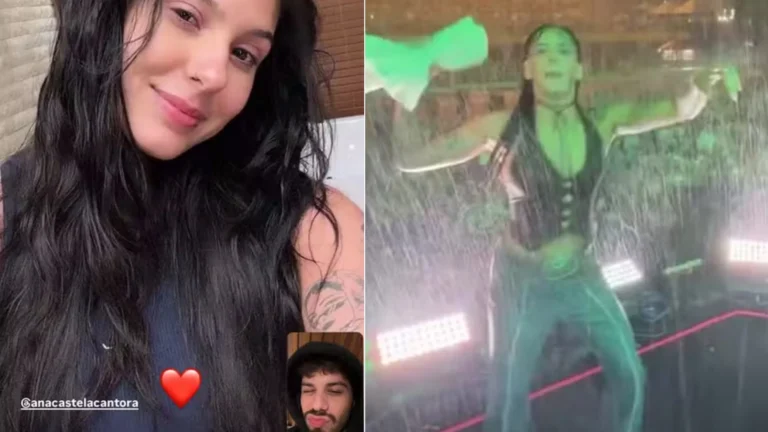 Encharcada! Ana Castela fala com Zé Felipe depois de show em temporal