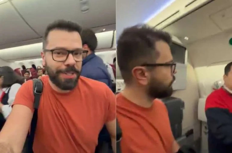 Influencer tem passagem cancelada após entrar em avião e acaba expulso de voo nos EUA: Humilhação