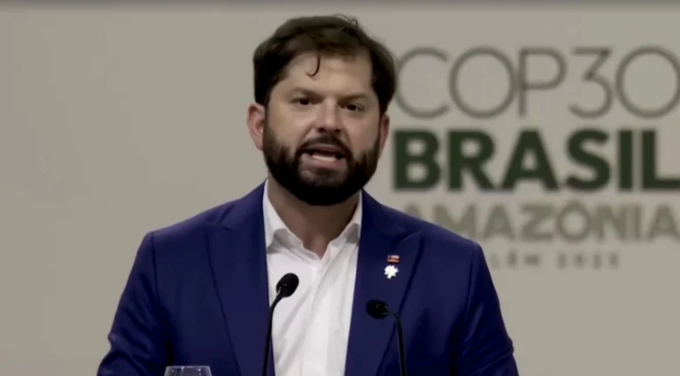 Em Belém, presidente do Chile diz que Trump mente sobre crise climática