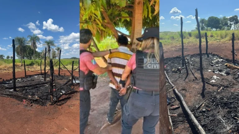 Homem é preso após agredir companheira e incendiar aldeia indígena em MS