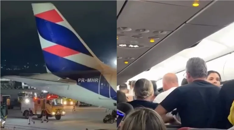 Vídeos: passageiros são retirados de avião após incêndio em equipamento no Aeroporto de SP