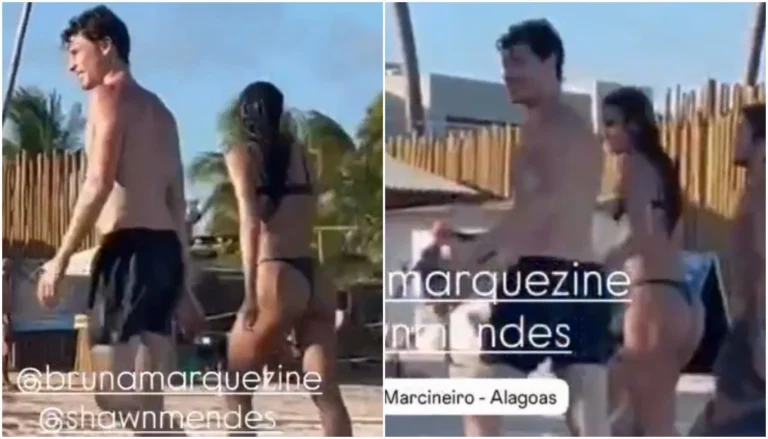 Bruna Marquezine e Shawn Mendes se beijam em praia em Alagoas; veja