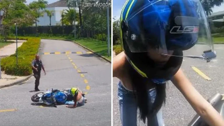 Juliette mostra queda com moto que ganhou do noivo; assista