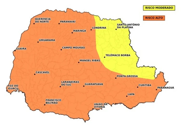 Paraná está sob alertas de tempestades intensas, com granizo e chuvas fortes; veja previsão por região