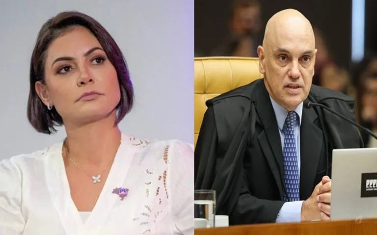 Moraes recebeu Michelle antes de mandar Bolsonaro para a Papudinha