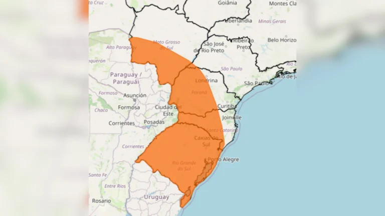 Inmet emite aviso de perigo para chuva e ventos fortes no Rio Grande do Sul