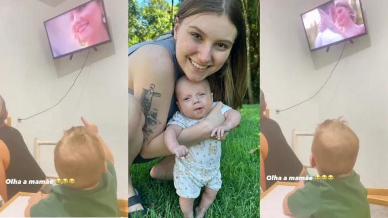 Pai de Isabel Veloso mostra neto vendo influenciadora em vídeo; veja