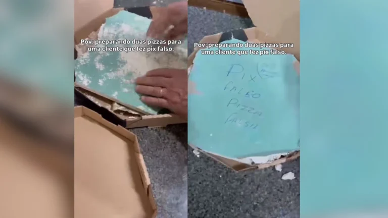 Cliente tenta dar golpe em pizzaria e recebe “pizza de gesso”; entenda