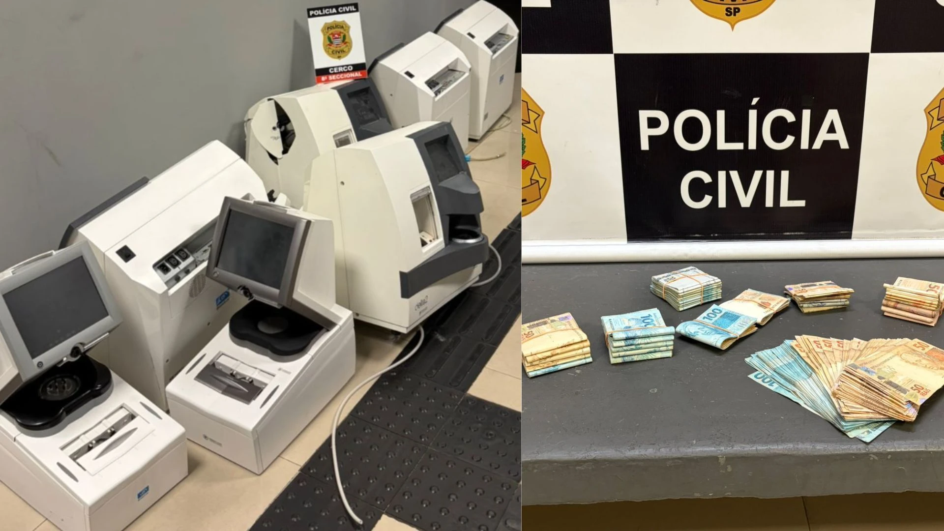 Polícia recupera mais de R$ 1 mi em máquinas roubadas e prende 5 em SP