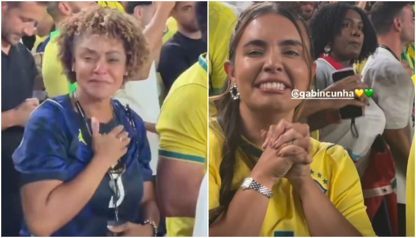 Mãe e esposa de Matheus Cunha choram com gols do jogador contra o Haiti