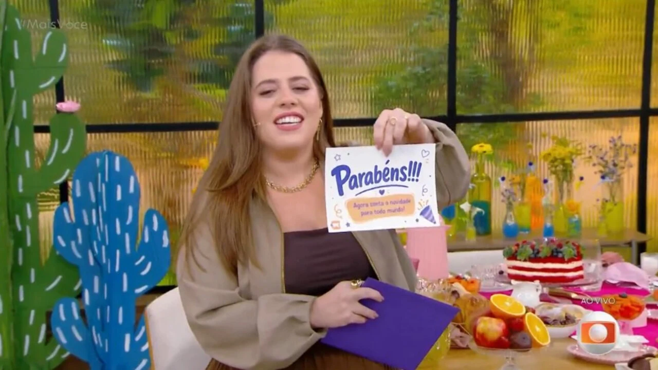 Tati Machado é surpreendida no Mais Você após anunciar gravidez