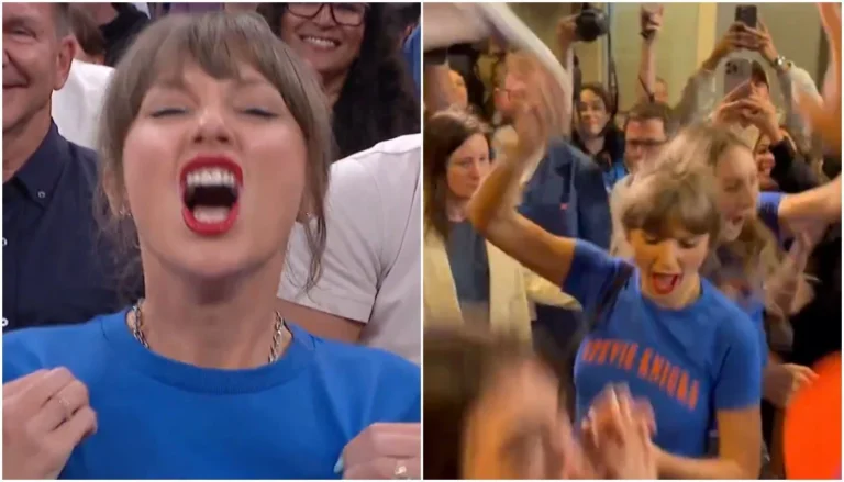 Taylor Swift viraliza ao comemorar vitória do Knicks sobre os Spurs na NBA