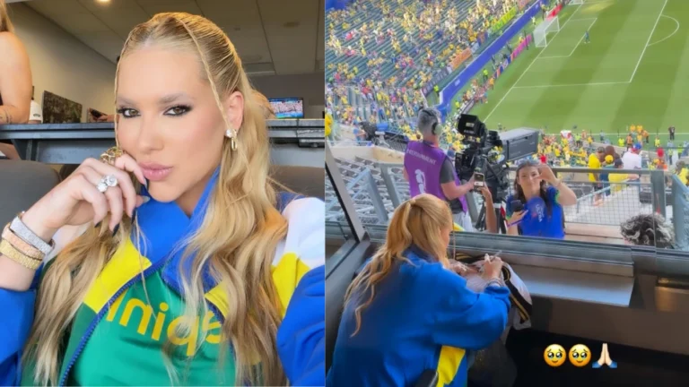 Virginia exibe look e interage com fãs em 2º jogo do Brasil na Copa; veja