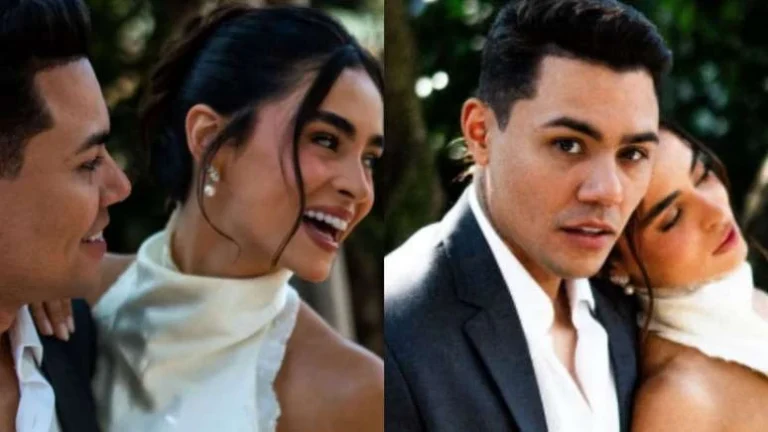 Simples? Felipe Araújo se casa com Lara Prado e vestido de noiva rouba a cena
