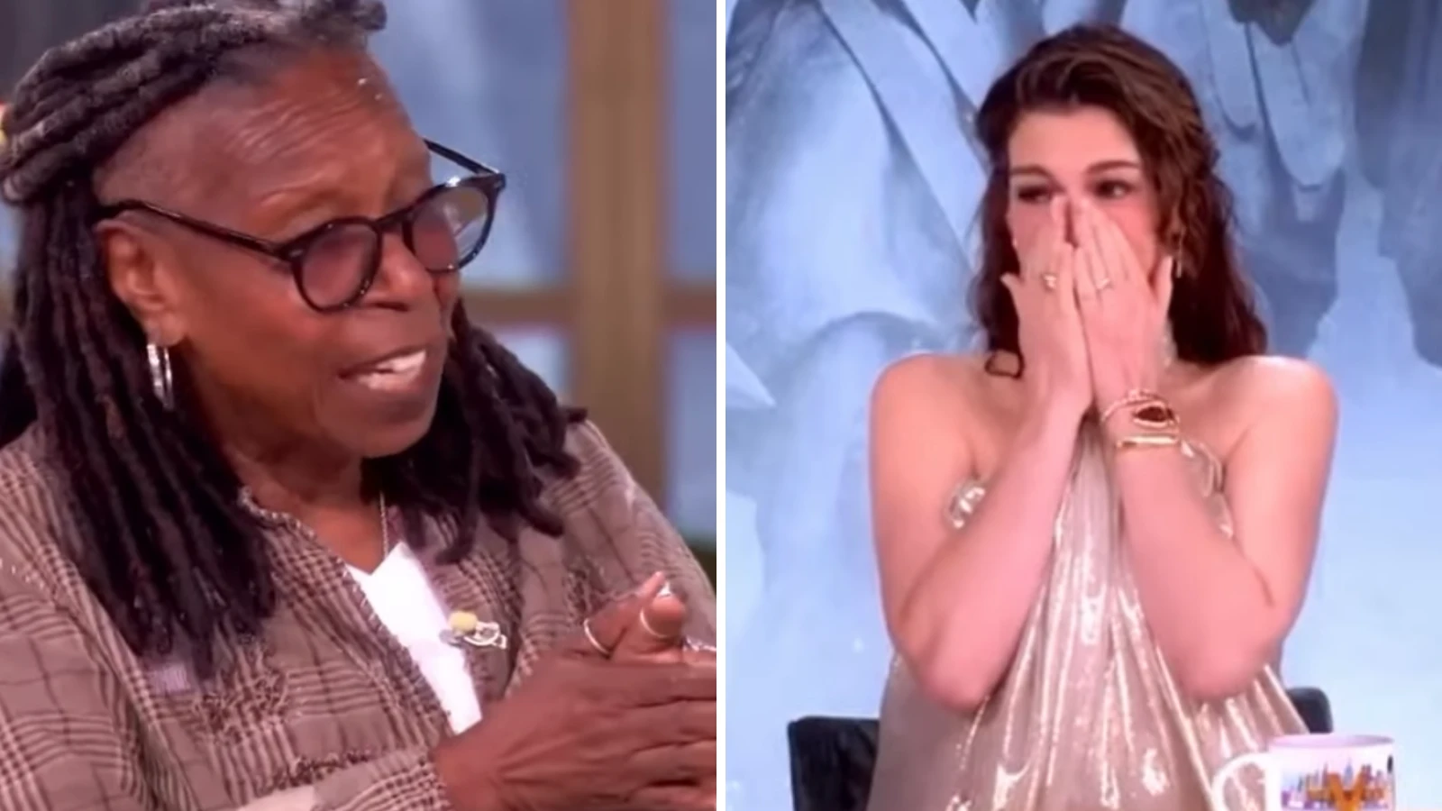 Whoopi Goldberg emociona Anne Hathaway em programa de TV; entenda